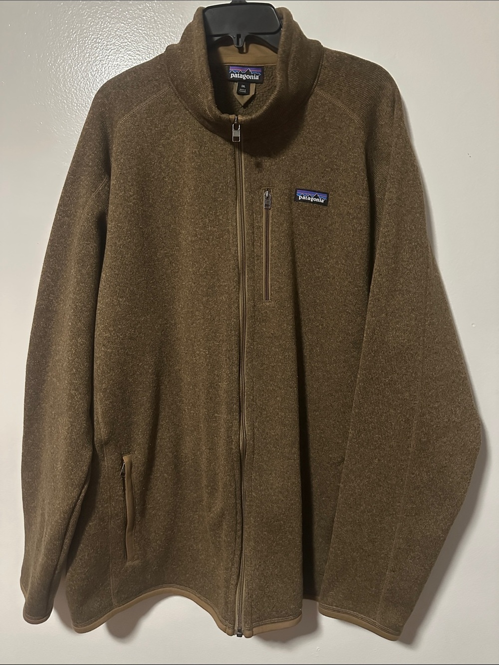 Patagonia Olive Brown Full-Zip Fleece Jacket